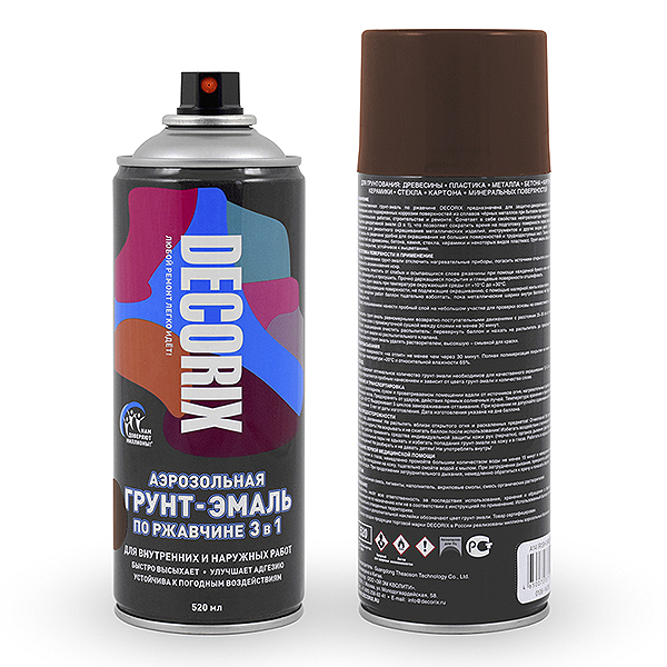 Грунт-эмаль по ржавчине 3 в 1 DECORIX