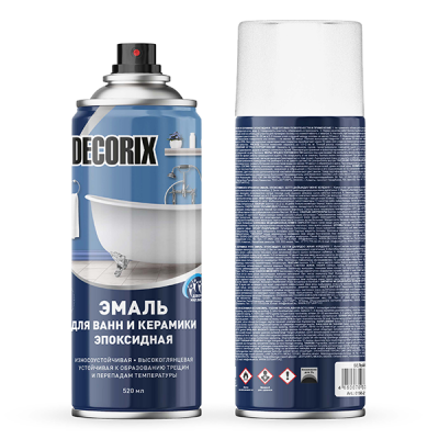 Аэрозольная эмаль для ванн и керамики DECORIX