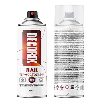 Лак термостойкий +250, бесцветный DECORIX